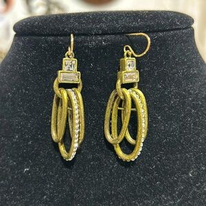 Silpada K & R Collection Crystal Dangle Brass Earrings